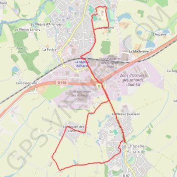 Itinéraire Moulin des Landes, distance, dénivelé, altitude, carte, profil, trace GPS