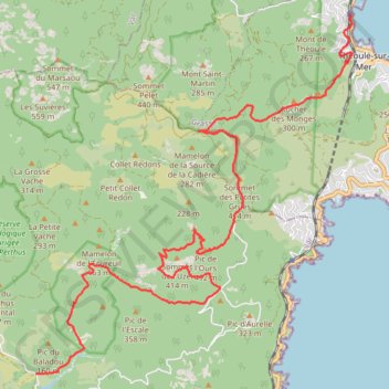 Itinéraire Traversée de l'Estérel, distance, dénivelé, altitude, carte, profil, trace GPS