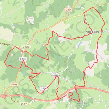 Itinéraire Le Pont Romain et le Pont de la Vallée, distance, dénivelé, altitude, carte, profil, trace GPS