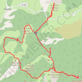 Itinéraire Du Col de la Sinne au Brec d'Ilonse, distance, dénivelé, altitude, carte, profil, trace GPS