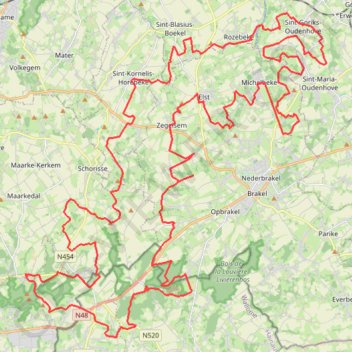 Itinéraire Ardennes flamandes, distance, dénivelé, altitude, carte, profil, trace GPS