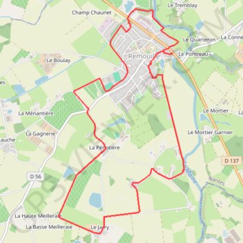 Itinéraire Remouillé - Entre Maine et Gorgeat, distance, dénivelé, altitude, carte, profil, trace GPS
