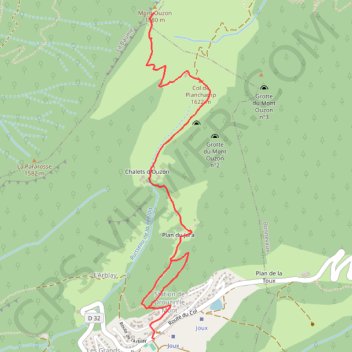 Itinéraire Le Mont Ouzon depuis le Col du Corbier, distance, dénivelé, altitude, carte, profil, trace GPS