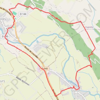Itinéraire Livron - Espoey, distance, dénivelé, altitude, carte, profil, trace GPS