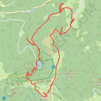 Itinéraire Les cascades et le lac du ballon, distance, dénivelé, altitude, carte, profil, trace GPS