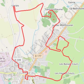 Itinéraire Balade Saint-Guillaume - Louvigné-du-Désert, distance, dénivelé, altitude, carte, profil, trace GPS