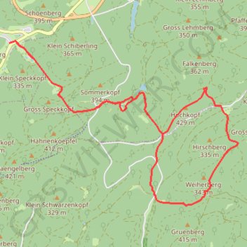 Itinéraire Dans le massif du Hochkopf, distance, dénivelé, altitude, carte, profil, trace GPS
