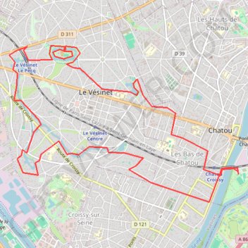 Itinéraire Les cinq lacs du Vésinet, distance, dénivelé, altitude, carte, profil, trace GPS