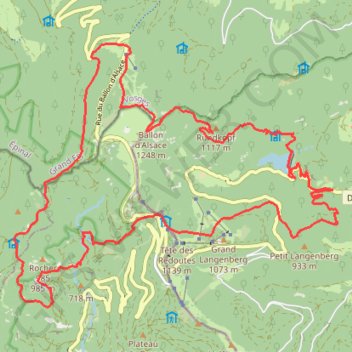 Itinéraire Le tour du Ballon d'Alsace par le Lac Alfeld, distance, dénivelé, altitude, carte, profil, trace GPS