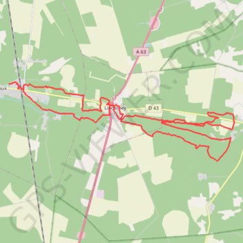Itinéraire Boucle VTT Ychoux - Pissos, distance, dénivelé, altitude, carte, profil, trace GPS