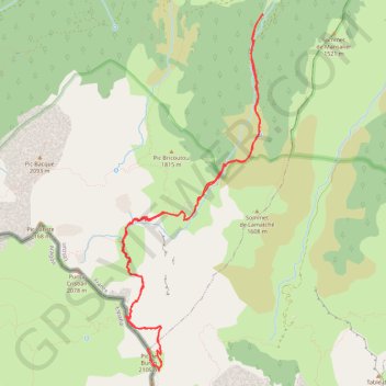 Itinéraire Pic de Burcq, distance, dénivelé, altitude, carte, profil, trace GPS