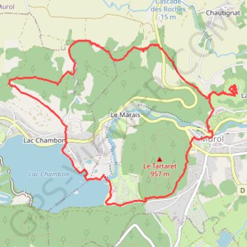 Itinéraire Lac Chambon et château médiéval de Murol, distance, dénivelé, altitude, carte, profil, trace GPS
