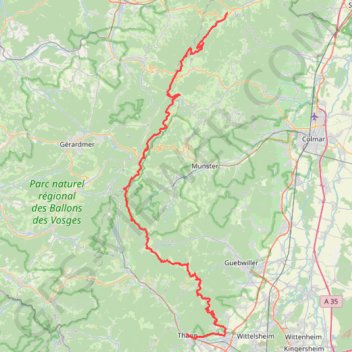 Itinéraire J3 : Cernay, Sainte-Marie-aux-Mines, distance, dénivelé, altitude, carte, profil, trace GPS