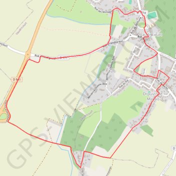 Itinéraire Sentier des paysages - Vaudricourt, distance, dénivelé, altitude, carte, profil, trace GPS