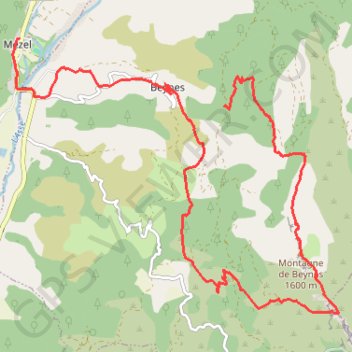 Itinéraire Montagne de Beynes, distance, dénivelé, altitude, carte, profil, trace GPS