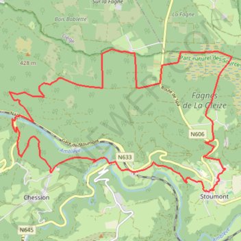 Itinéraire extratrail-stoumont-21km-rouge, distance, dénivelé, altitude, carte, profil, trace GPS