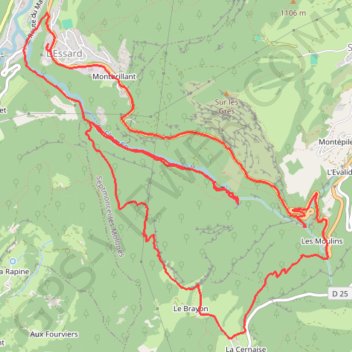 Itinéraire Roche Blanche et cascades du Flumen, distance, dénivelé, altitude, carte, profil, trace GPS