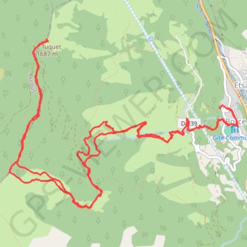 Itinéraire Tuquet 2017 12 04, distance, dénivelé, altitude, carte, profil, trace GPS
