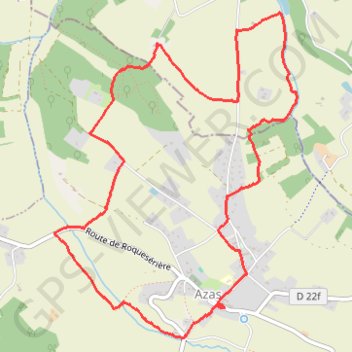 Itinéraire De Azas au ruisseau de Toupiac, distance, dénivelé, altitude, carte, profil, trace GPS