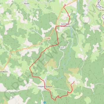 Itinéraire ECP-1-S1-J5 16km +500m, distance, dénivelé, altitude, carte, profil, trace GPS