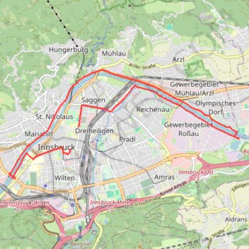Itinéraire walk_5_das_junge_innsbruck_66396527, distance, dénivelé, altitude, carte, profil, trace GPS