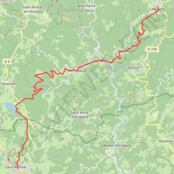 Itinéraire Saint-Agrève - Lalouvesc (Chemin de Saint-Régis), distance, dénivelé, altitude, carte, profil, trace GPS