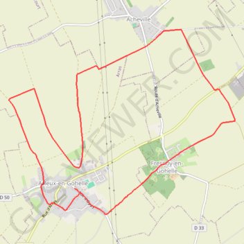 Itinéraire Arleux-en-Gohelle - Acheville - Fresnoy, distance, dénivelé, altitude, carte, profil, trace GPS