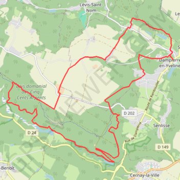 Itinéraire Les Vaux de Cernay, distance, dénivelé, altitude, carte, profil, trace GPS