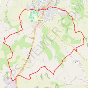 Itinéraire Plabennec Rando, distance, dénivelé, altitude, carte, profil, trace GPS
