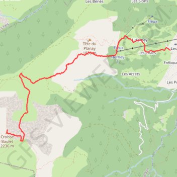 Itinéraire Croisse Baulet, distance, dénivelé, altitude, carte, profil, trace GPS