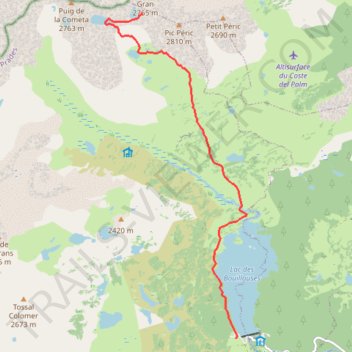 Itinéraire les Etangs Bleus depuis Bonnes Hores, distance, dénivelé, altitude, carte, profil, trace GPS