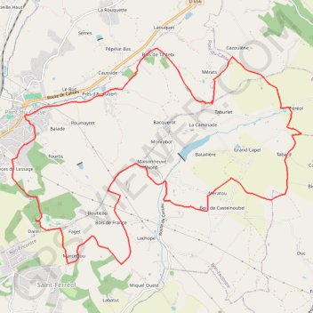 Itinéraire Pont du casse, distance, dénivelé, altitude, carte, profil, trace GPS