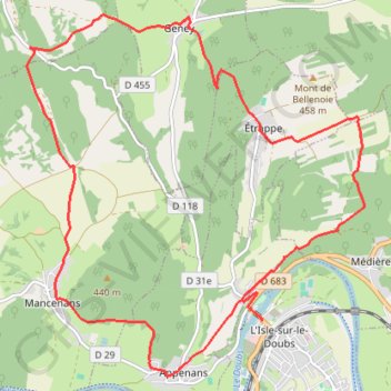 Itinéraire La tournée des trois rois, distance, dénivelé, altitude, carte, profil, trace GPS