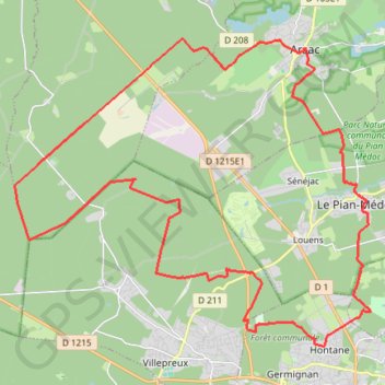 Itinéraire Autour du Golf du Médoc, distance, dénivelé, altitude, carte, profil, trace GPS