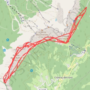 Itinéraire Pas Ernadent, Rochers de la Balme, Pas de la Balme, Prélenfrey, distance, dénivelé, altitude, carte, profil, trace GPS
