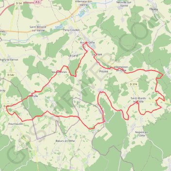 Itinéraire Les vallons du Aix-en-Othe, distance, dénivelé, altitude, carte, profil, trace GPS