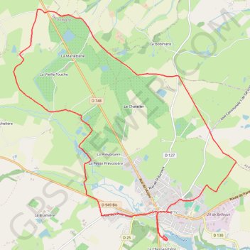 Itinéraire Le vergers de Secondigny, distance, dénivelé, altitude, carte, profil, trace GPS