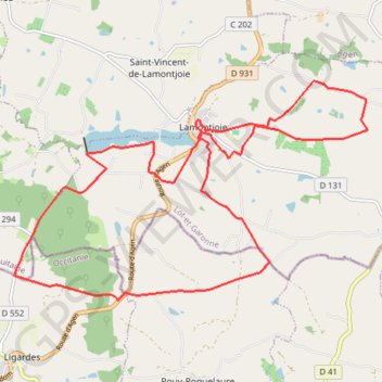 Itinéraire LAMONTJOIE, les deux boucles, distance, dénivelé, altitude, carte, profil, trace GPS
