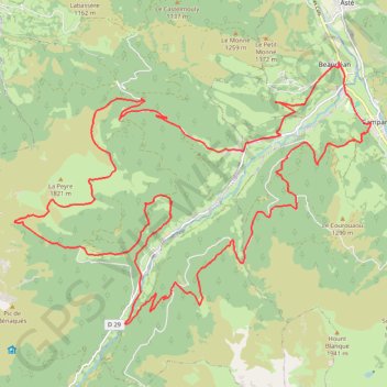 Itinéraire VTT Lesponne-1555656, distance, dénivelé, altitude, carte, profil, trace GPS