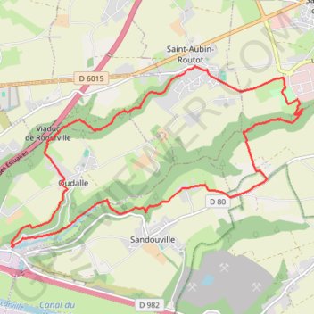 Itinéraire À l'Est d'Oudalle via Saint-Aubin-Routot, distance, dénivelé, altitude, carte, profil, trace GPS