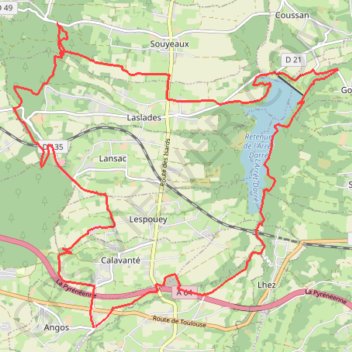 Itinéraire Angos - Sarouilles - Lac de l'Arrêt-Darré, distance, dénivelé, altitude, carte, profil, trace GPS