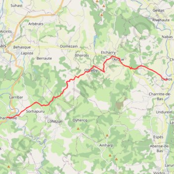 Itinéraire Lichos - Uhart-Mixe, distance, dénivelé, altitude, carte, profil, trace GPS