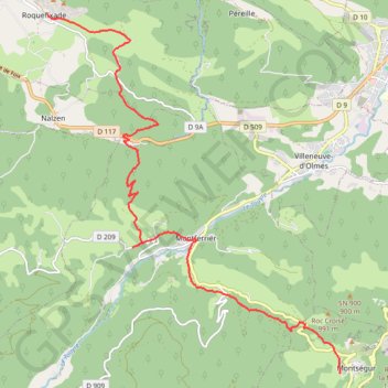 Itinéraire 02-AOU-16 12:45:38, distance, dénivelé, altitude, carte, profil, trace GPS