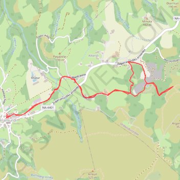 Itinéraire Le Chêne Millénaire depuis Zugarramurdi, version courte, distance, dénivelé, altitude, carte, profil, trace GPS