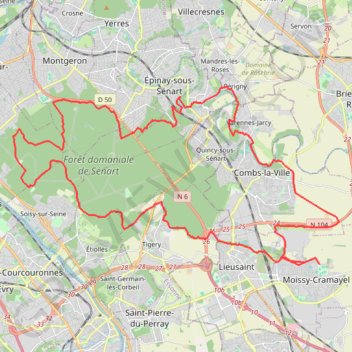 Itinéraire Moisséenne-VTT-50km, distance, dénivelé, altitude, carte, profil, trace GPS