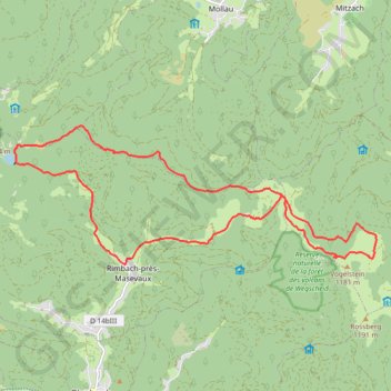 Itinéraire Du Gsang au lac des Perches, distance, dénivelé, altitude, carte, profil, trace GPS