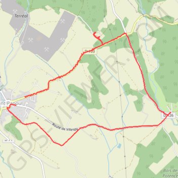 Itinéraire 180328 St Papoul-La Son-Ferrals, distance, dénivelé, altitude, carte, profil, trace GPS