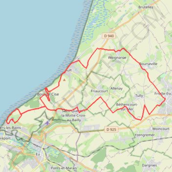 Itinéraire Le sud de la côte Picarde - Friville-Escarbotin, distance, dénivelé, altitude, carte, profil, trace GPS