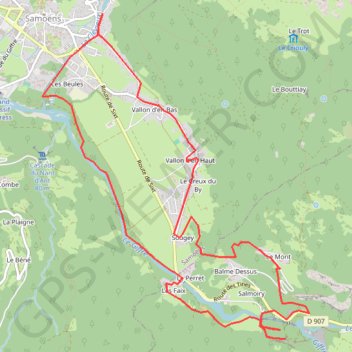 Itinéraire SAMOENS GORGES DES TINES, distance, dénivelé, altitude, carte, profil, trace GPS