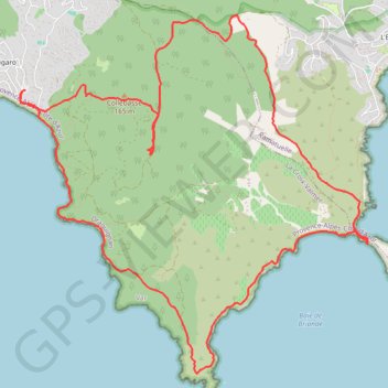 Itinéraire La Croix Valmer - Cap Taillat - Collebasse, distance, dénivelé, altitude, carte, profil, trace GPS